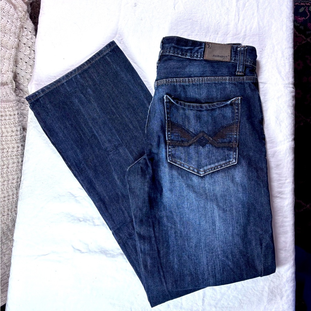 Flypaper Men’s 32x34 Bootcut Dark Wash Denim Jeans